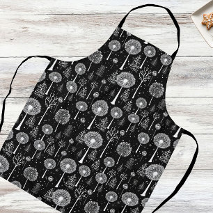 Elegant Dandelion and Christmas Tree Apron