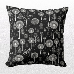 Elegant Dandelion and Christmas Tree Cushion
