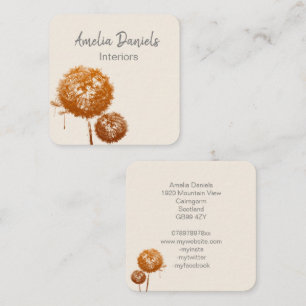 Elegant Dandelion Clock on Cream Business Card