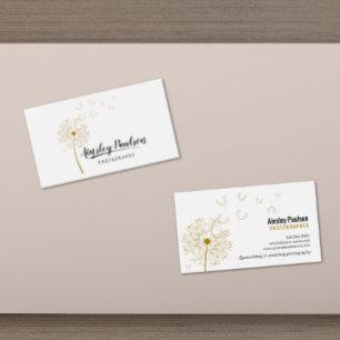 Elegant Dandelion Handwritten Script Calligraphy Business Card