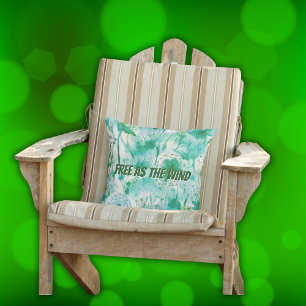 Elegant Dandelion Monogram Green and White   Cushion