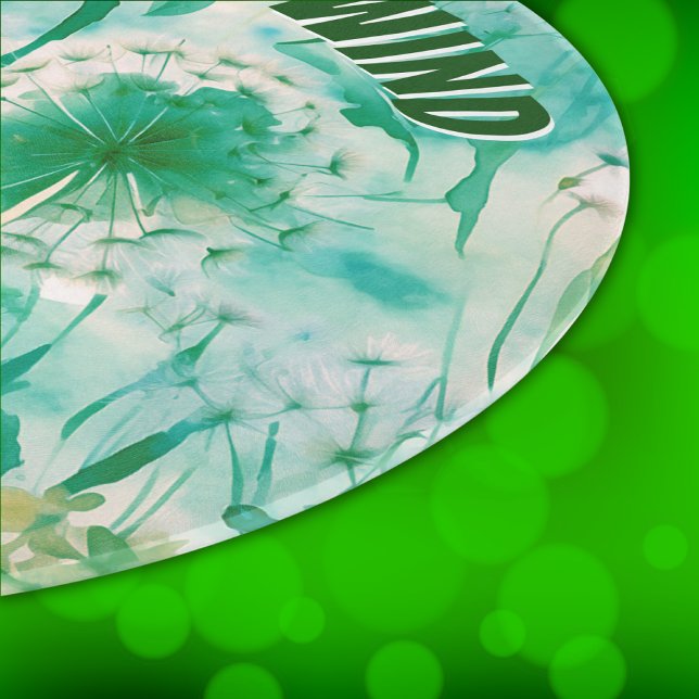 Elegant Dandelion Monogram Green and White | Cutting Board (Creator Uploaded)