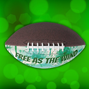 Elegant Dandelion Monogram Green and White   Football