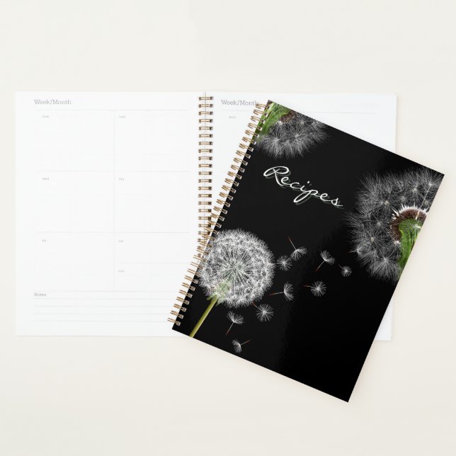 Elegant Dandelion Recipe Book Cover Planner (Display)