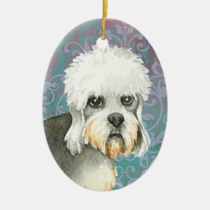 Elegant Dandie Dinmont Terrier Ceramic Ornament