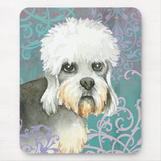 Elegant Dandie Dinmont Terrier Mouse Pad (Front)