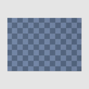 Elegant Dark and Light Blue Chequerboard Pattern Tissue Paper