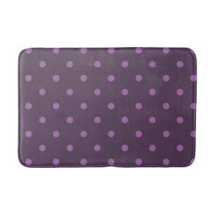 elegant dark and light purple polka dots bath mat