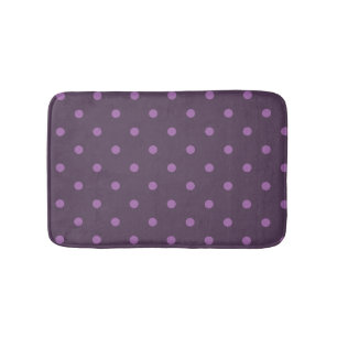 elegant dark and light purple polka dots bath mat