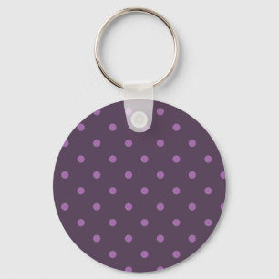 elegant dark and light purple polka dots key ring