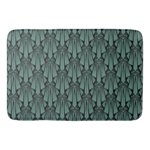 Elegant dark art deco abstract geometric elements bath mat