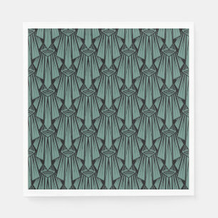 Elegant dark art deco abstract geometric elements napkin