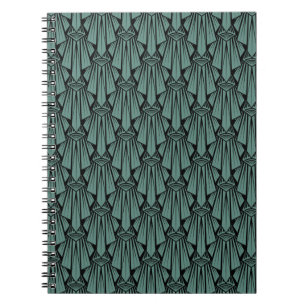 Elegant dark art deco abstract geometric elements notebook