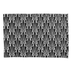 Elegant dark art deco abstract geometric elements pillowcase