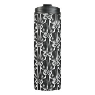 Elegant dark art deco abstract geometric elements thermal tumbler