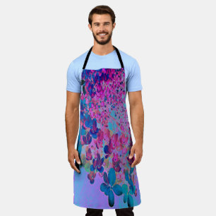 Elegant Dark Blue and Magenta Limelight Hydrangea Apron