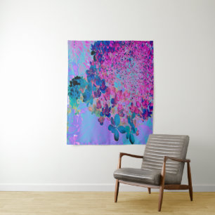 Elegant Dark Blue and Magenta Limelight Hydrangea Tapestry