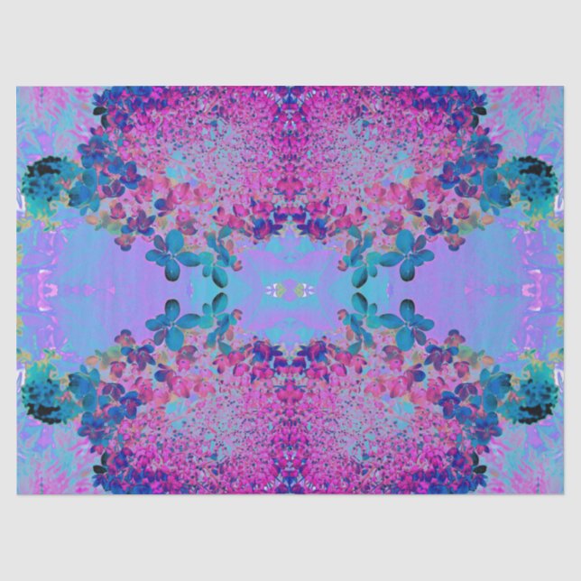 Elegant Dark Blue and Magenta Limelight Hydrangea Tissue Paper (Front)