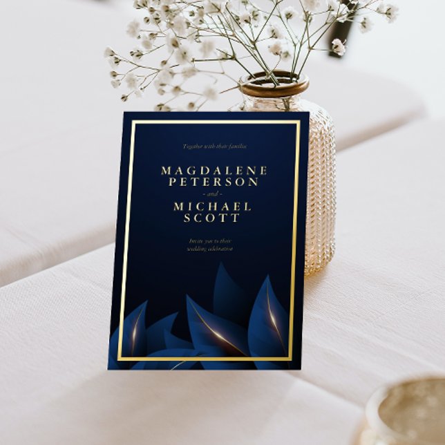 Elegant Dark Blue Foliage | Gold (Creator Uploaded)