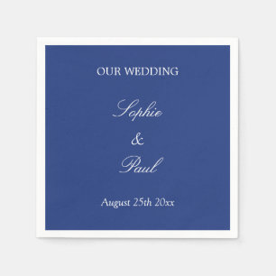 Elegant Dark Blue Wedding Napkins