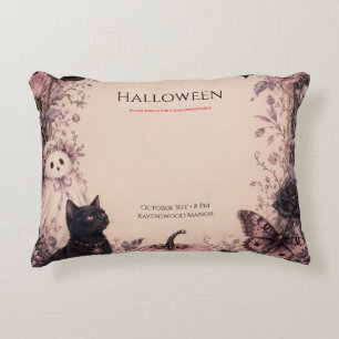 Elegant Dark Botanical Halloween Party Decorative Cushion