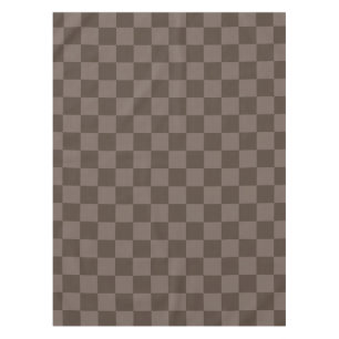 Elegant Dark Brown Chequerboard Tablecloth
