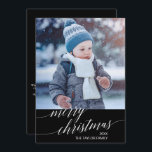 Elegant Dark Calligraphy Year In Review Photo Holiday Card<br><div class="desc">This elegant dark calligraphy year in review photo holiday card is the perfect simple Christmas greeting. The neutral design features a minimalist holiday card decorated with romantic and whimsical typography. Personalise the card with your family name, first names, and year. Include a year in review or family newsletter on the...</div>