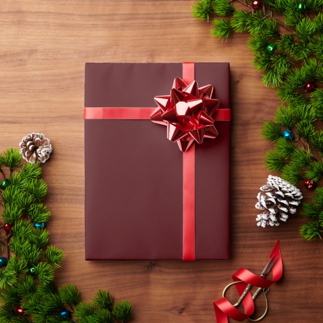 Elegant dark chocolate brown plain solid colour wrapping paper (Holiday Gift)