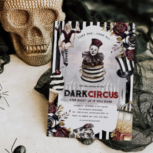 Elegant Dark Circus Halloween Party Invitation