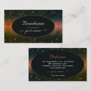Elegant Dark Colourful Galaxy Spark Glitter Stars Business Card