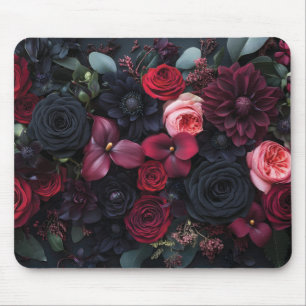 Elegant Dark Floral Arrangement Featuring Roses  Mouse Pad