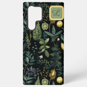 Elegant Dark Floral – Personalized Botanical Samsung Galaxy Case