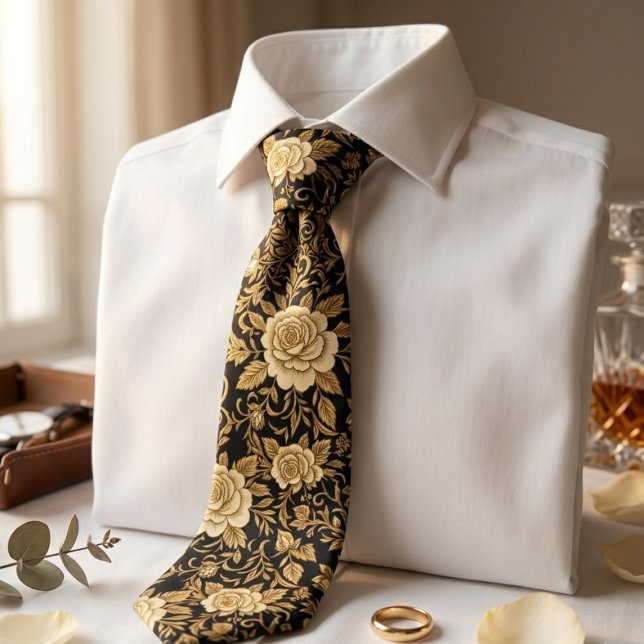 Elegant Dark Floral  Tie (Creator Uploaded)