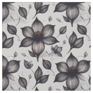 Elegant Dark Floral Watercolor Fabric