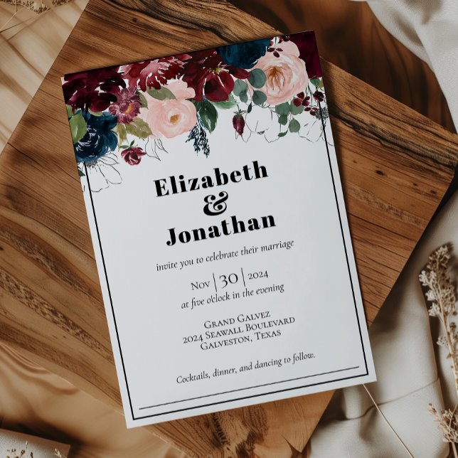 Elegant Dark Florals Invitation (Creator Uploaded)
