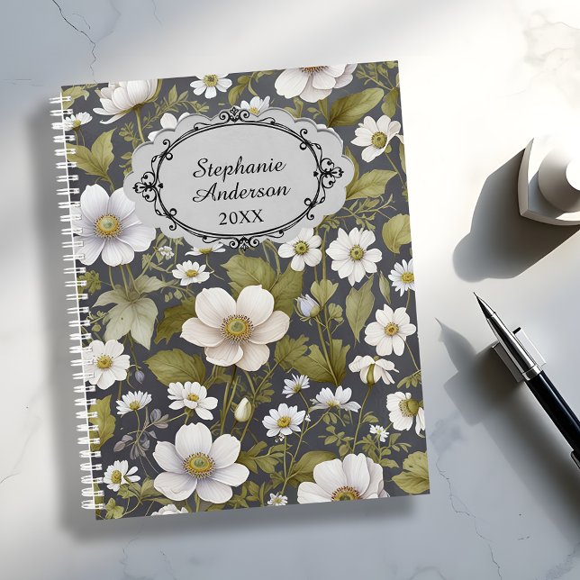 Elegant Dark Garden Anemones with Lush Greenery Planner (Creator Uploaded)