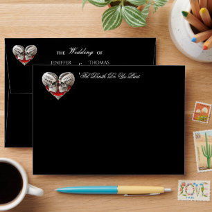 Elegant dark Gothic Halloween Wedding Envelope