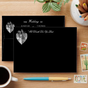 Elegant dark Gothic Halloween Wedding Envelope