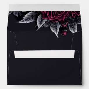 Elegant dark Gothic Halloween Wedding Envelope