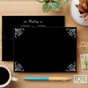 Elegant dark Gothic Halloween Wedding Envelope