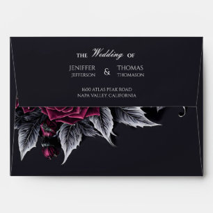 Elegant dark Gothic Halloween Wedding Envelope