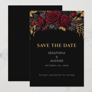 Elegant Dark Gothic Save The Date Card