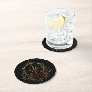 Elegant Dark Gothic Wedding Coaster