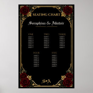Elegant Dark Gothic Wedding Seating Chart
