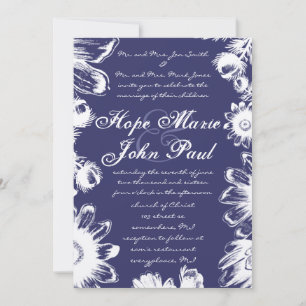 Elegant Dark Grape Eggplant Floral Wedding Invitation
