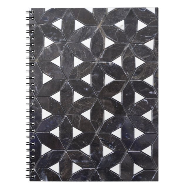 Elegant dark gray flower of life pattern notebook (Front)