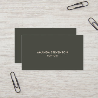 Elegant dark green and beige professional business card