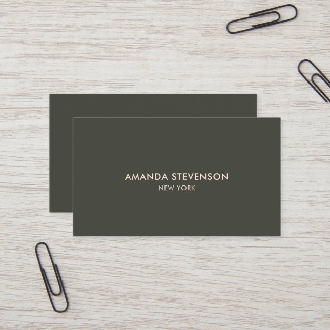 Elegant dark green and beige professional business card (Front/Back In Situ)