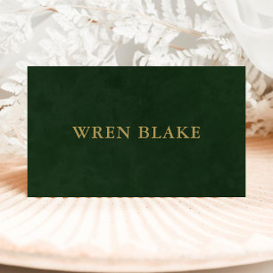 Elegant Dark Green Leather Texture  Business Card