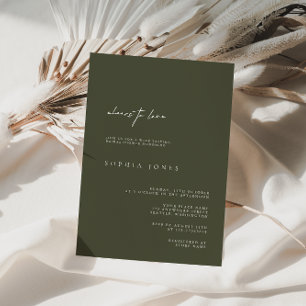 Elegant Dark Green Modern Bridal Shower Invitation